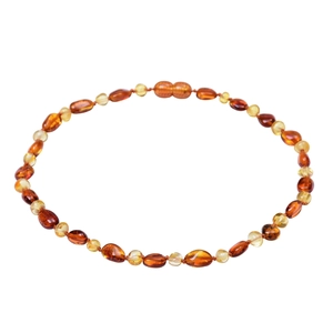 Collier en ambre de la Baltique pour bébé avec perles colorées naturelles et fermoir à vis
