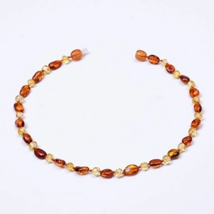 Collier en ambre de la Baltique pour enfants avec perles naturelles multicolores