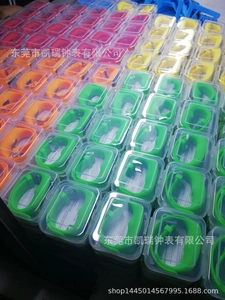Silicone sports pedometer watch in various colors and individual plastic packaging