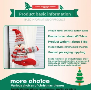 Spécifications détaillées des boucles de rideaux de Noël motif Père Noël et bonhomme