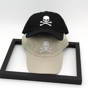 Skull Embroidery Soft Top Baseball Cap Cotton Adjustable Casual Streetwear Outdoor Sun Hat For Men Women