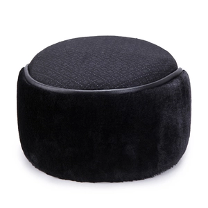 Cappello da aviatore nero classico da uomo in ecopelliccia con parte superiore in tessuto