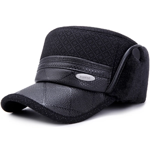 Colbacco Invernale Da Uomo In Pelle PU Maglia Fodera In Peluche Paraorecchie Caldo Protezione Dal Freddo Stile All Aperto