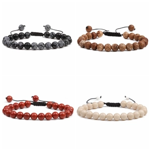 Perlenarmband Set für Herren mit Tigerauge und weißem Türkis in verschiedenen Farben