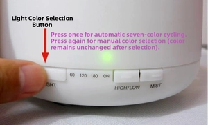 Close-up of control buttons and timer settings for ultrasonic aromatherapy humidifier