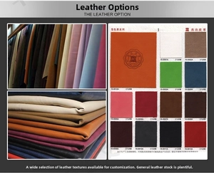 Detail showing various leather texture and color options for saving binder covers
