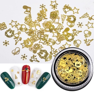 Décorations Nail Art En Alliage Creux Doré Formes Mixtes De Noël Et Engrenages Steampunk Pour Manucure DIY Accessoires Beauté