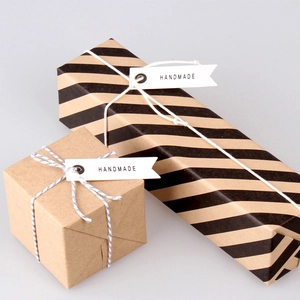 Etichette Regalo In Carta Fatte A Mano Forma Di Bandiera Striscia Lunga DIY Matrimonio Festa Cartoncino Bianco