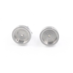 Polished silver stainless steel round earring studs base for DIY jewelry making