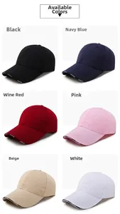Aperçu détaillé multicolore de casquettes de baseball en coton avec broderie Fashion en 6 tons