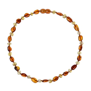 Collier De Bébé En Ambre Naturel De La Baltique Perles Rondes Multicolores Nouées Individuellement Avec Fermoir À Vis