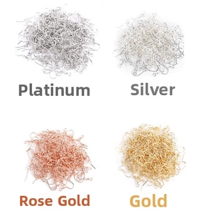 DIY jewelry hooks set in white gold, silver, rose gold, and yellow gold finishes