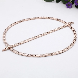 Classic rose gold plated magnetic chain bracelet for men with geometric links