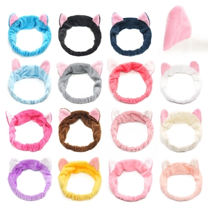Plush cat ear headbands for makeup and washing face in various vibrant colors
