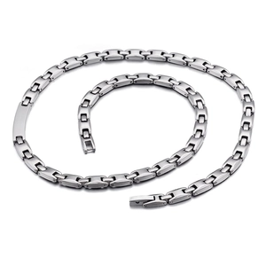 Magnetic Health Necklace 316L Stainless Steel Industrial Screw Detail Titanium Steel Chain Jewelry For Men Women