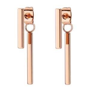 Titanium Steel Long Bar Stud Earrings With Stainless Steel Earring Post 18K Gold Plated Minimalist Geometric Jewelry