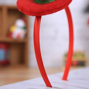 Weihnachts-Haarreif mit rotem Satin und grünen Pailletten für festliche Party-Dekorationen