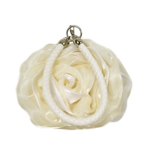 3D Rose Flower Evening Bag Satin Satin Bridal Clutch Party Handbag With Braided Handle And Kiss Lock