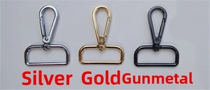 Three-color set of adjustable metal lobster swivel hooks and D-rings for bag straps