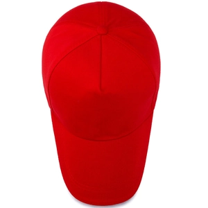 Cappellino da baseball classico in tela di cotone rosso con struttura a cinque pannelli