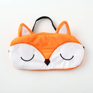Realistic 3D orange fox plush sleep mask with soft fur texture and elastic strap