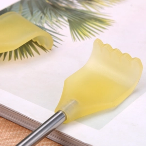 Portable telescopic stainless steel back scratcher with yellow massage claw
