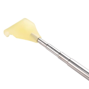 Telescopic stainless steel back scratcher with soft yellow claw head for seniors