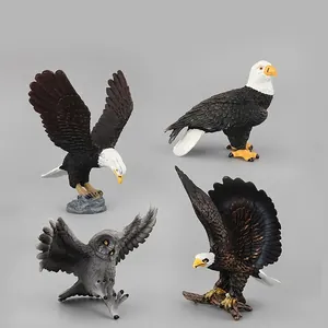 Realistic Bald Eagle And Owl Bird Simulation Models Solid Plastic Wildlife Animal Figures Educational Learning Toy For Kids