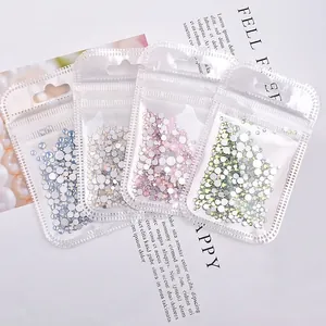 Cristalli in vetro a fondo piatto per unghie, set misto da 350 pezzi in vari colori pastello