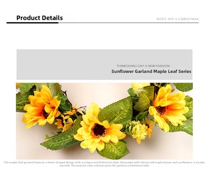 Détail de la couronne de tournesols artificielle en forme de cœur avec pétales jaunes et feuilles