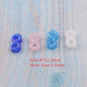 Infinite Figure Eight Beads Glitter Resin DIY Jewelry Making Charms Findings Colorful Shiny Small Crafting Accessories