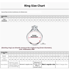 Comprehensive ring size chart for star ring with measurements in millimeters and ring numbers
