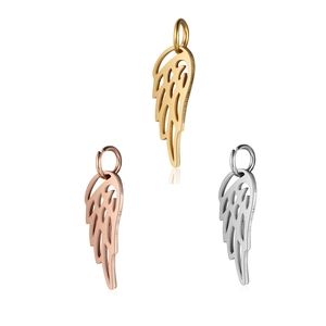 Pendentifs Ailes Acier Inoxydable 304 Poli Forme Plume Accessoires Fabrication Bijoux DIY Pour Collier Bracelet