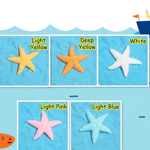 DIY colorful resin starfish charms for ocean frames and shoe buckles in 5 pastel shades