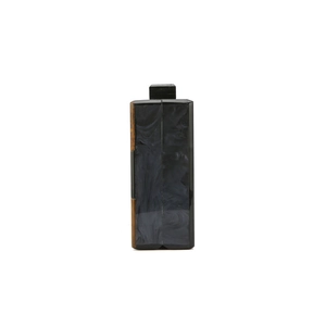 Elegant acrylic square evening clutch bag with black and grey marble pattern finish