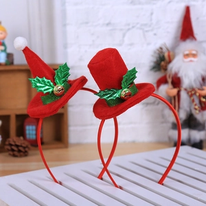 Weihnachtsmütze Haarreif Rot Filz Mini Hut Mit Stechpalmenblättern Glocke Pailletten Party Haarschmuck Für Erwachsene Kinder