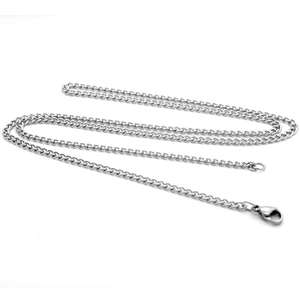 Curb Chain Necklace 304 Stainless Steel Flat Link Minimalist Jewelry For Men Women Lobster Clasp Simple Basic