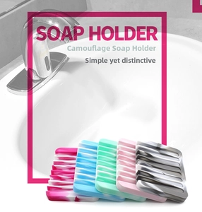 Close-up of silicone soap dish with a multi-slotted drainage design for quick drying