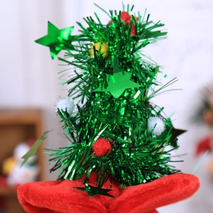 Serre-tête sapin de Noël en guirlande verte avec pompons colorés pour fête de Noël