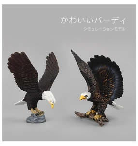 Detailed realistic bald eagle resin figurines showing head plumage and wing textures