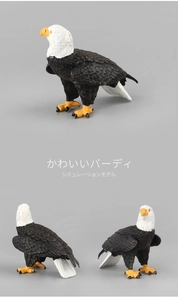 Detailed views of bald eagle model showing realistic feather texture and yellow beak