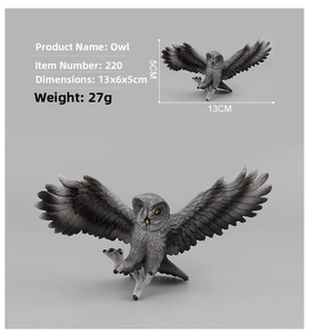 Detailed macro view of realistic owl model with intricate grey feathers and yellow eyes