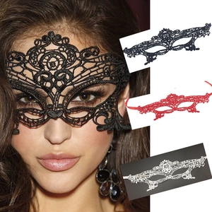 Sexy Lace Masquerade Mask For Women Hollow Out Half Face Eye Mask With Ribbon Tie For Halloween Carnival Party Cosplay