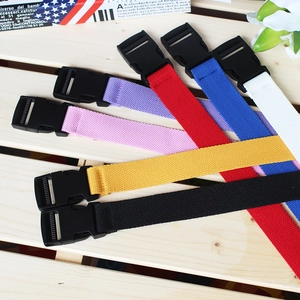 Colorful nylon tactical belts with durable plastic buckles in various vibrant colors