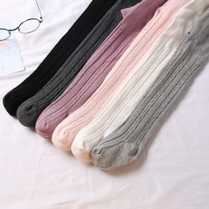 Detailed view of breathable knitted baby knee pads in six different pastel colors