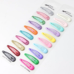 Barrettes à cheveux BB en métal coloré à paillettes et mates pour filles sur cartes