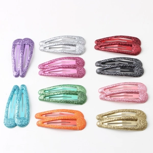 Lot de 20 barrettes à cheveux pailletées pour filles dans divers tons métalliques