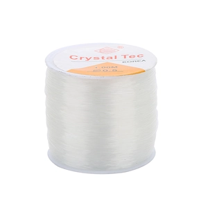 Detail of 0.5mm clear elastic crystal bead string for DIY jewelry on 100M spool