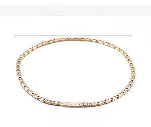 Detailed specs of 18K gold plated stainless steel chain with size and weight dimensions