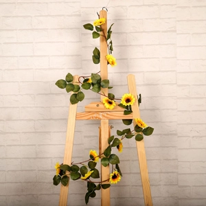 Artificial sunflower vine garland with yellow flowers for home and window decoration